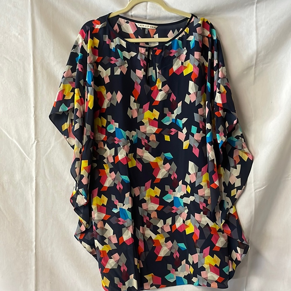 Navy colorful Trina Turk dress